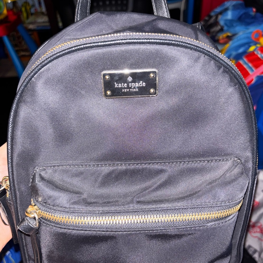 kate spade Black Mini Backpack with Gold Hardware